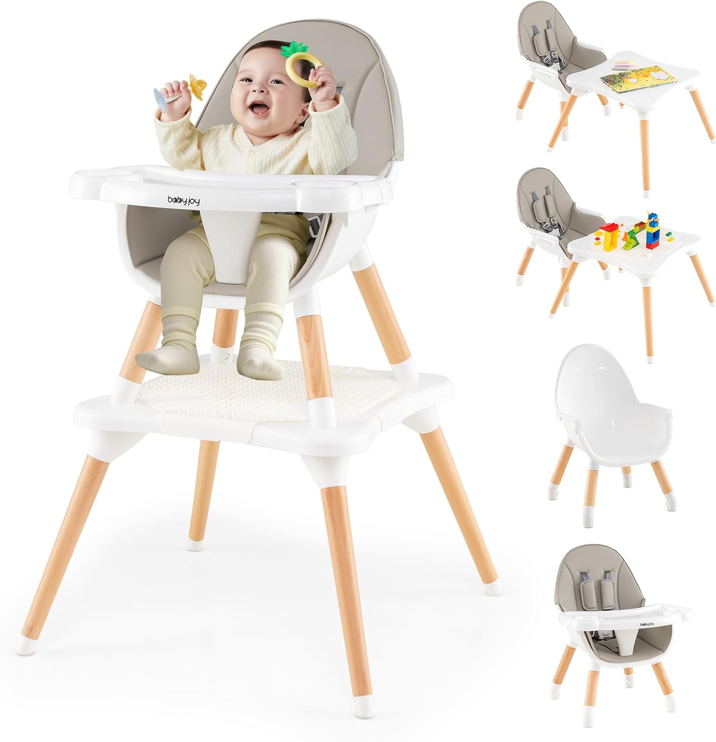 High Chair for Babies and Toddlers 6-in-1 Convertible Table Chair Set