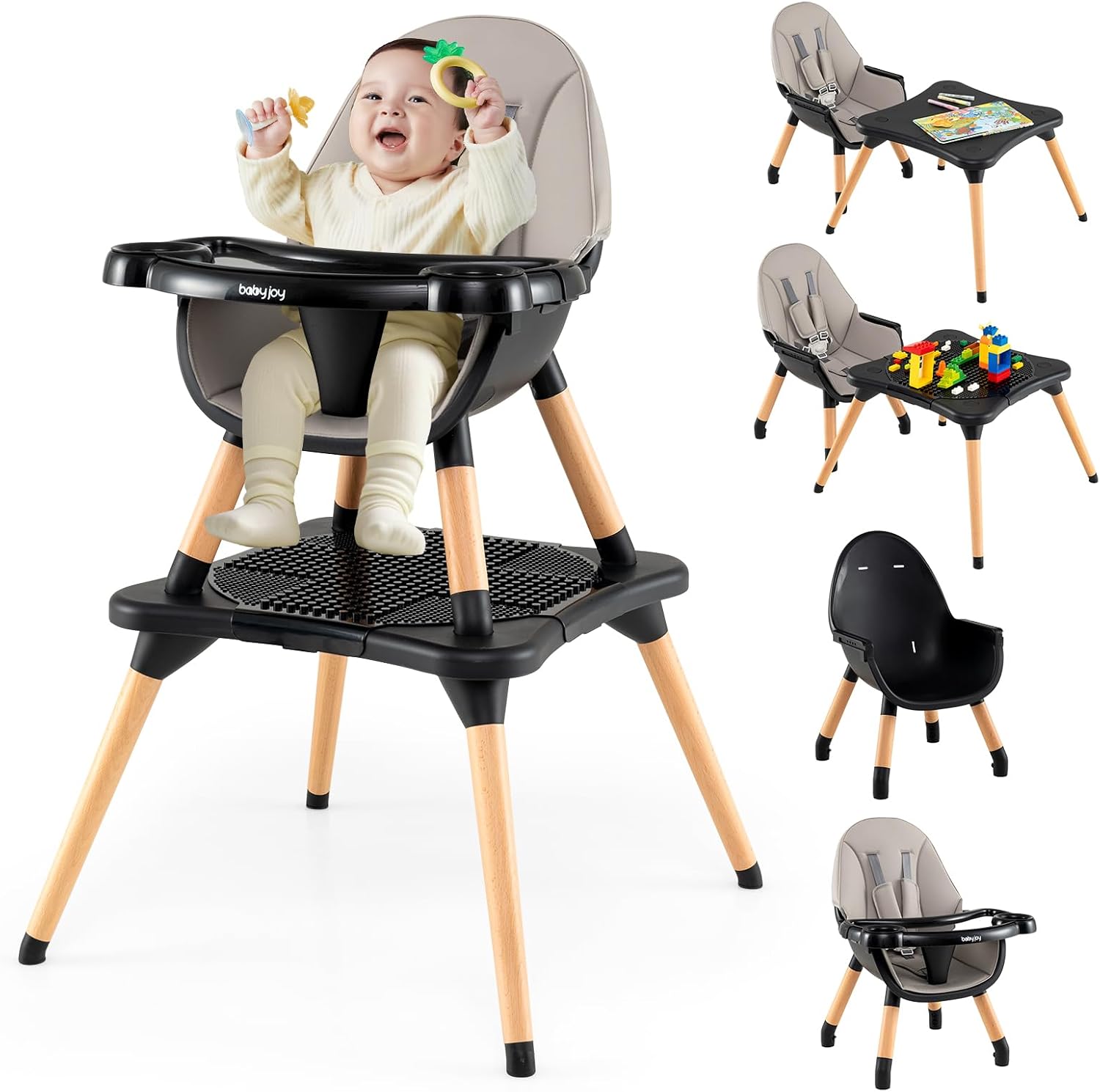High Chair for Babies and Toddlers 6-in-1 Convertible Table Chair Set