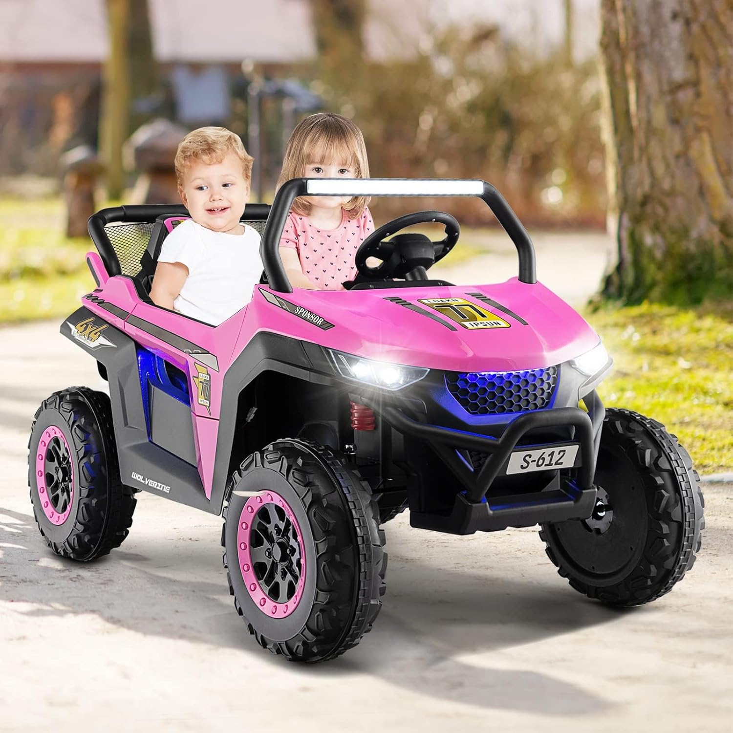 OLAKIDS 2 Seater Ride on Car for Kids 12V UTV Kids' Electric Vehicles with Remote Control