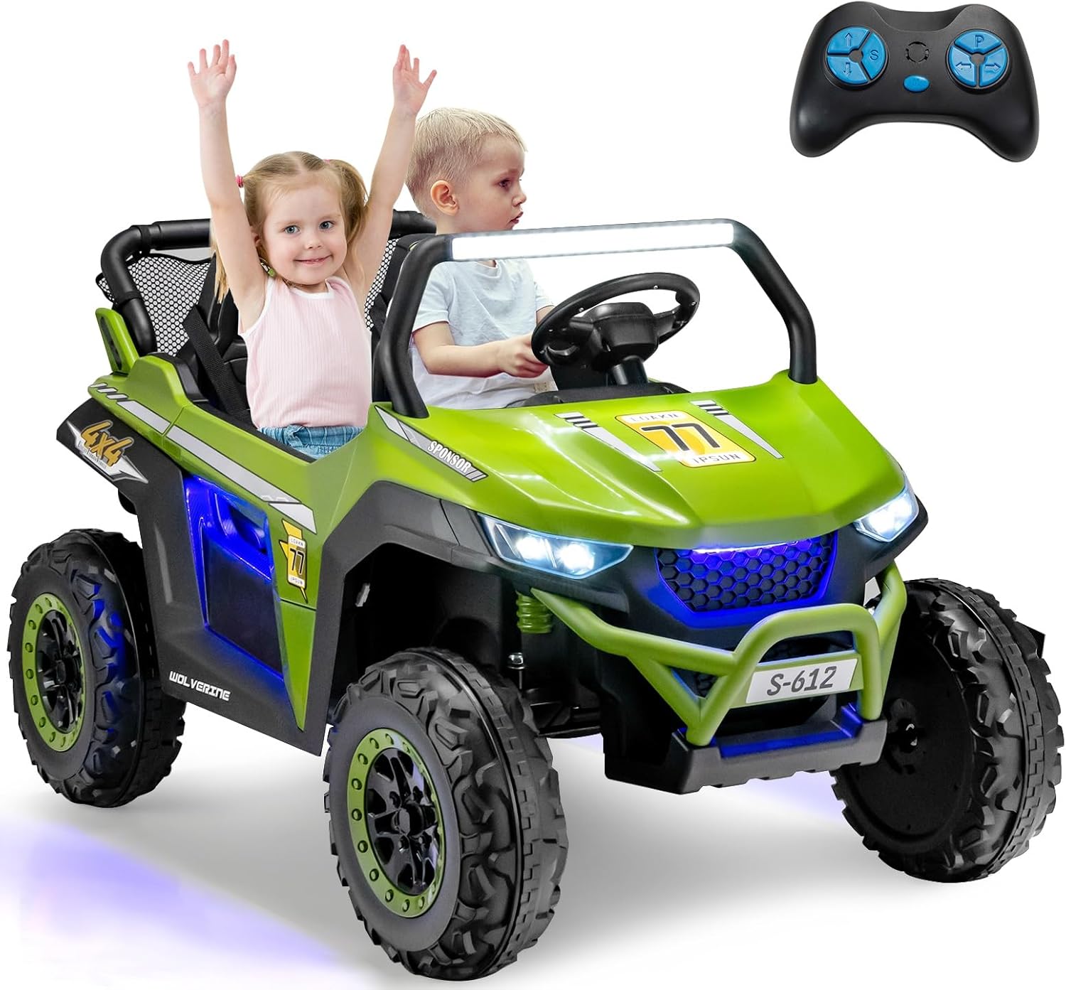 OLAKIDS 2 Seater Ride on Car for Kids 12V UTV Kids' Electric Vehicles with Remote Control