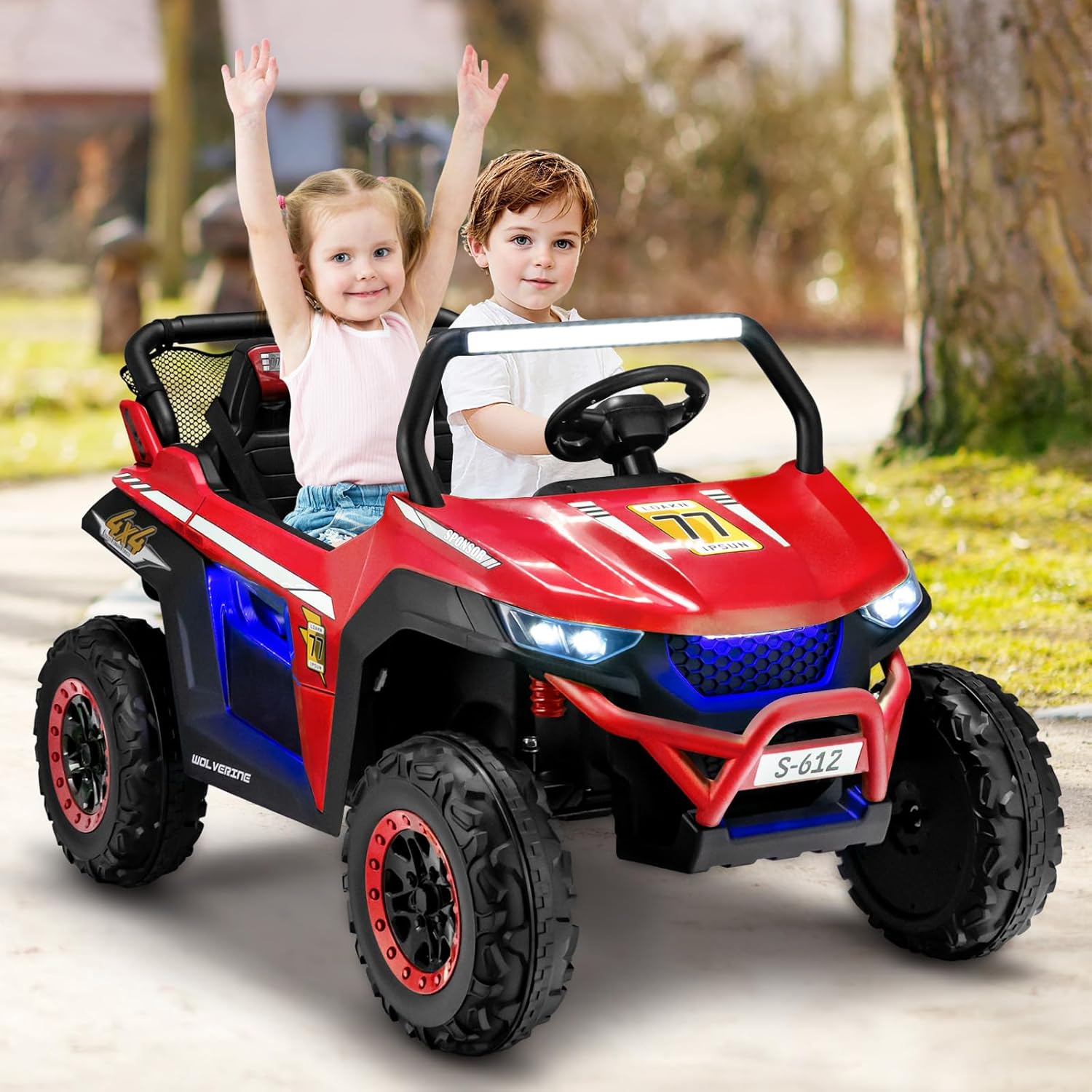 OLAKIDS 2 Seater Ride on Car for Kids 12V UTV Kids' Electric Vehicles with Remote Control
