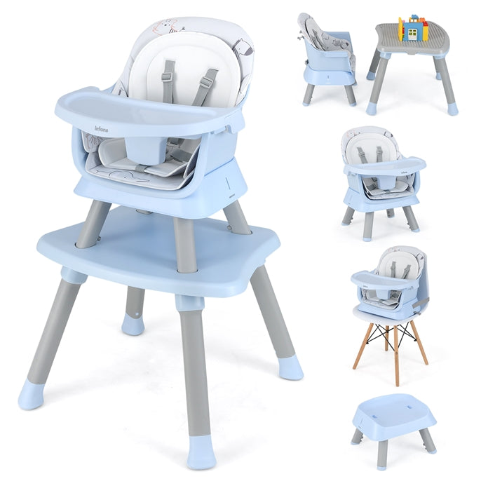 INFANS 8 in 1 Baby High Chair Convertible Highchair for Babies and Toddlers,