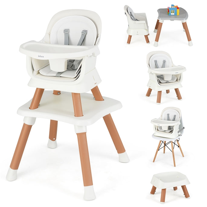 INFANS 8 in 1 Baby High Chair Convertible Highchair for Babies and Toddlers,