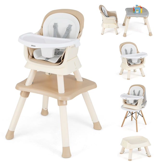 INFANS 8 in 1 Baby High Chair Convertible Highchair for Babies and Toddlers,