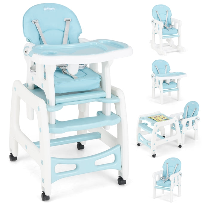 INFANS 5 in 1 Baby High Chair Convertible Toddler Table Set