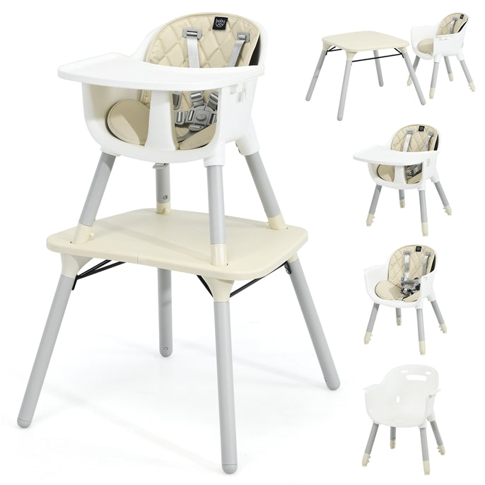 5-in-1 Multifunctional Convertible Baby Highchair with Harness & Removable Tray