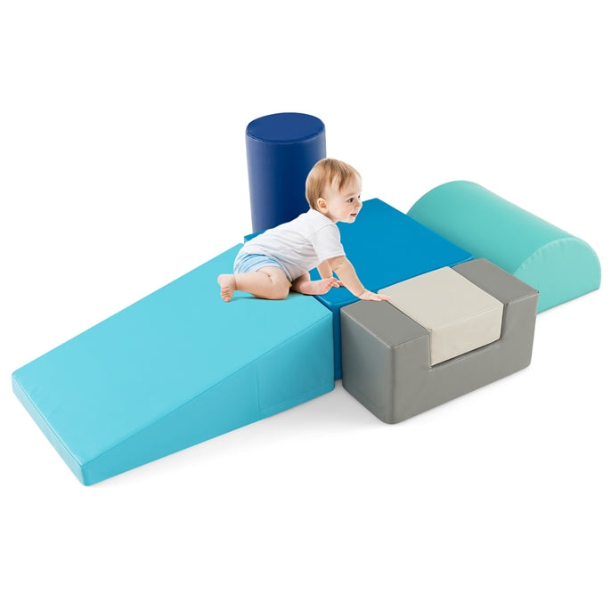 Foam Climbing Blocks for Toddlers 1-3, 6 Pieces Indoor Climb and Crawl Activity Playset with Rectangles