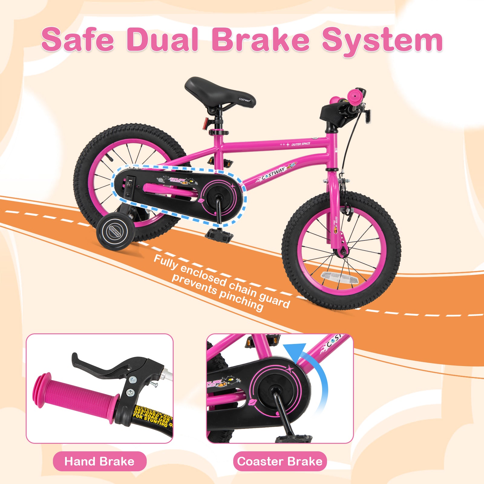 14 16 18 Inch Kid's Bike Bicycle Removable Training Wheels for 3-8 Years