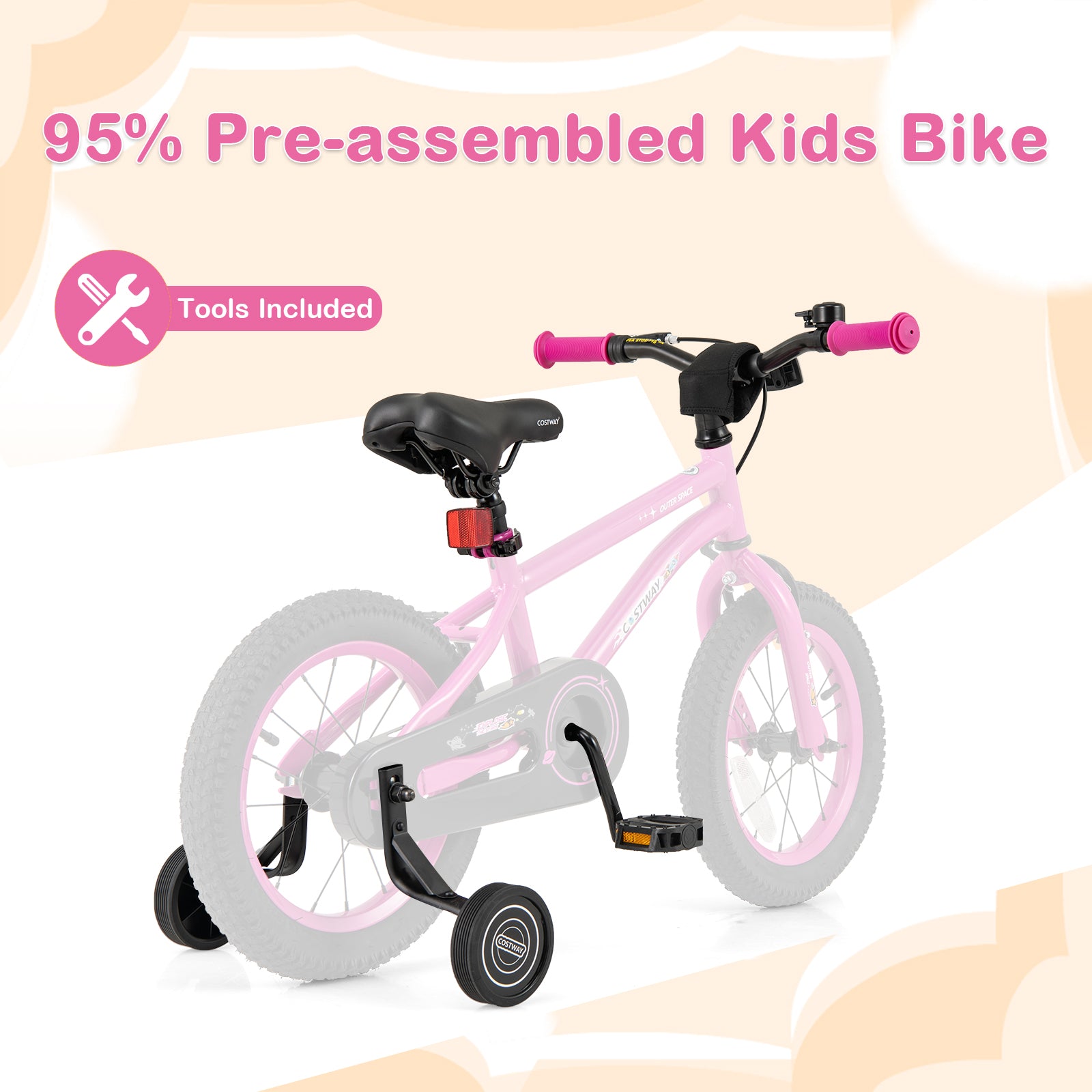 14 16 18 Inch Kid's Bike Bicycle Removable Training Wheels for 3-8 Years