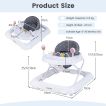 Folding Baby Walker with Wheels & 3-Level Adjustable Height