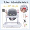 Folding Baby Walker with Wheels & 3-Level Adjustable Height
