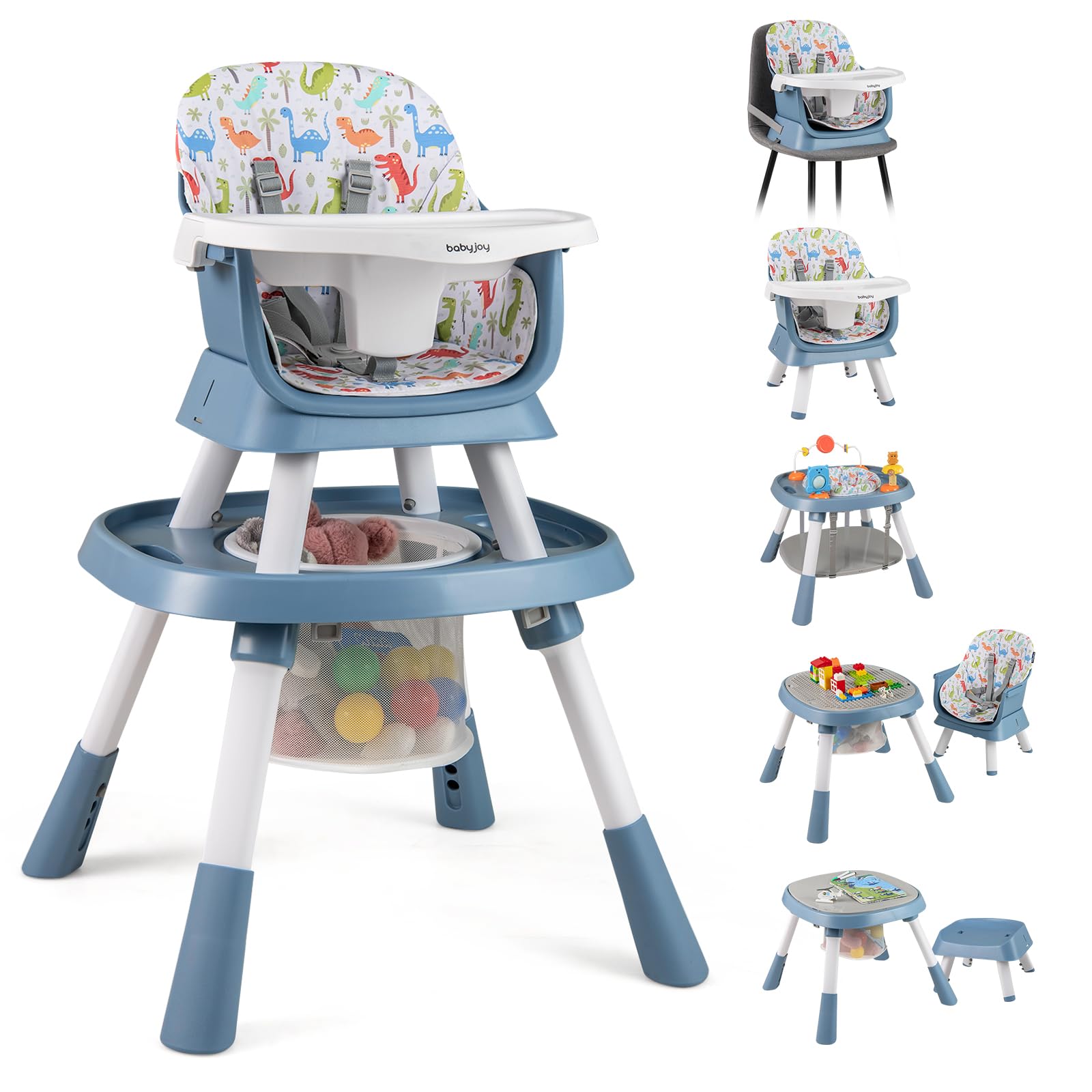 16-in-1 Baby High Chair Convertible Highchair for Babies and Toddlers with Activity Center