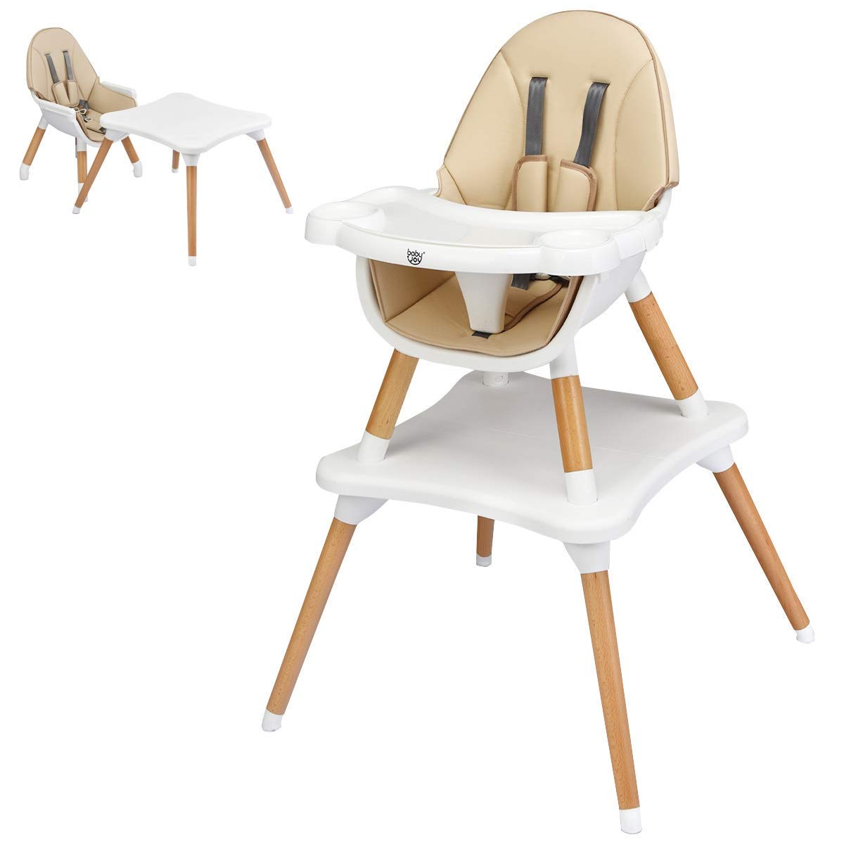 5-in-1 High Chair Convertible High Chairs for Babies & Toddlers/Booster Seat/Table & Chair Set