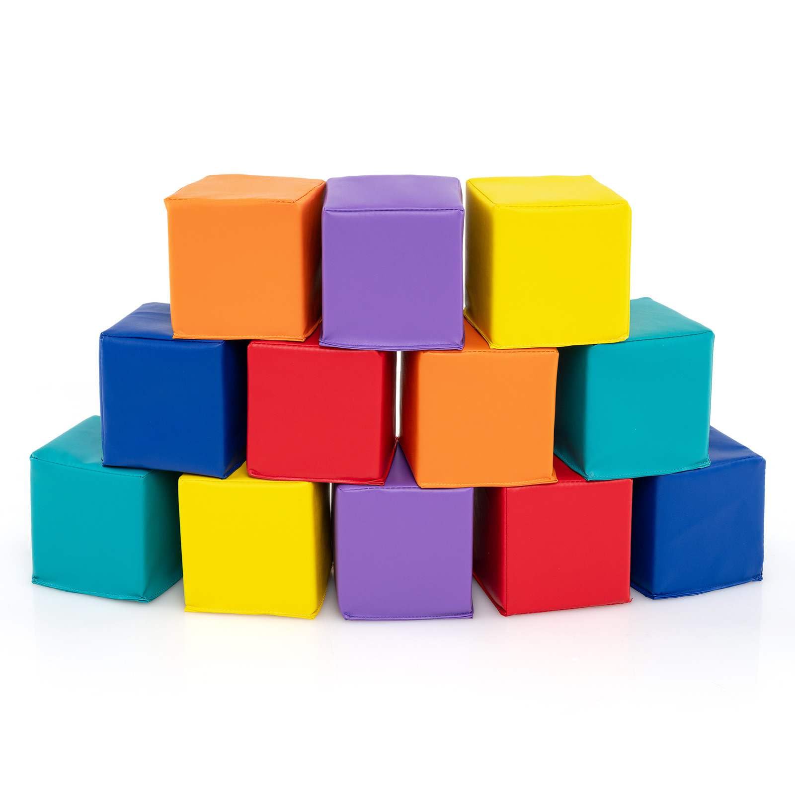 12 PCS Foam Building Blocks, 14 x 14 x 14 cm Colorful Climbing Foam Soft Cubes for Kids