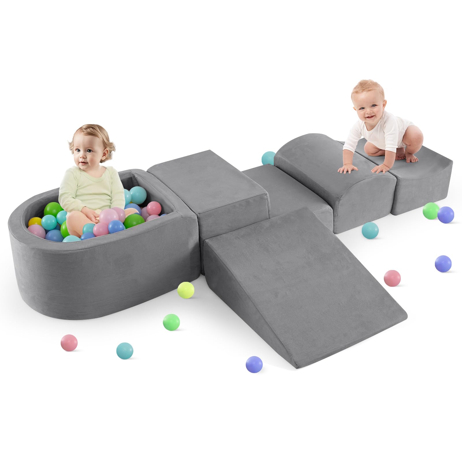 INFANS Climbing Toys for Toddlers Foam Climbing Blocks and Ball Pit for Baby