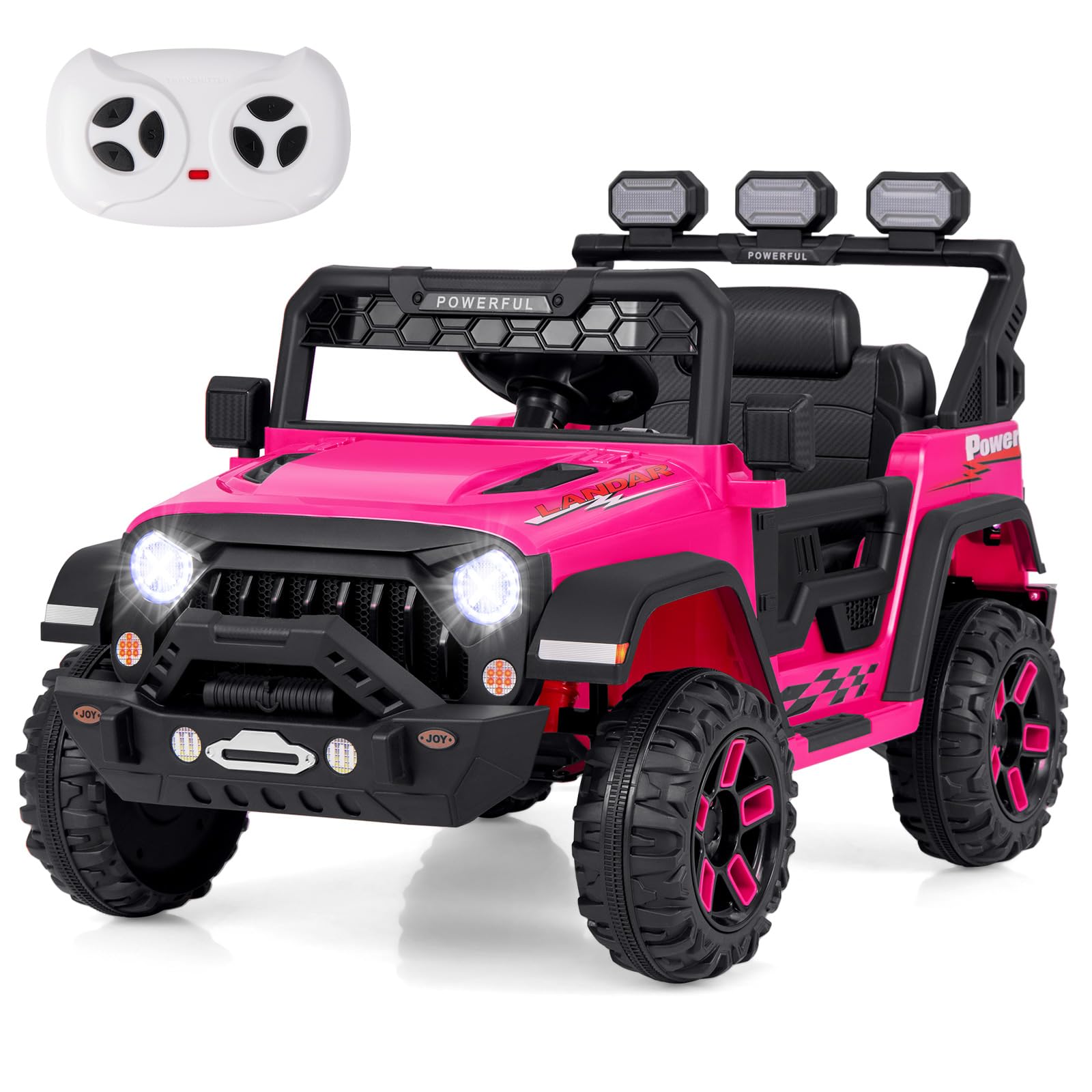 12V Kids Ride on Car Jeep, Electric Toy Truck Car with Remote Control, Dual Motor, Wireless Connection, USB Port