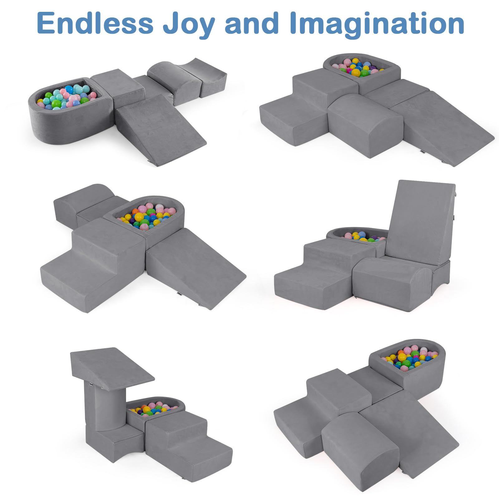 INFANS Climbing Toys for Toddlers Foam Climbing Blocks and Ball Pit for Baby