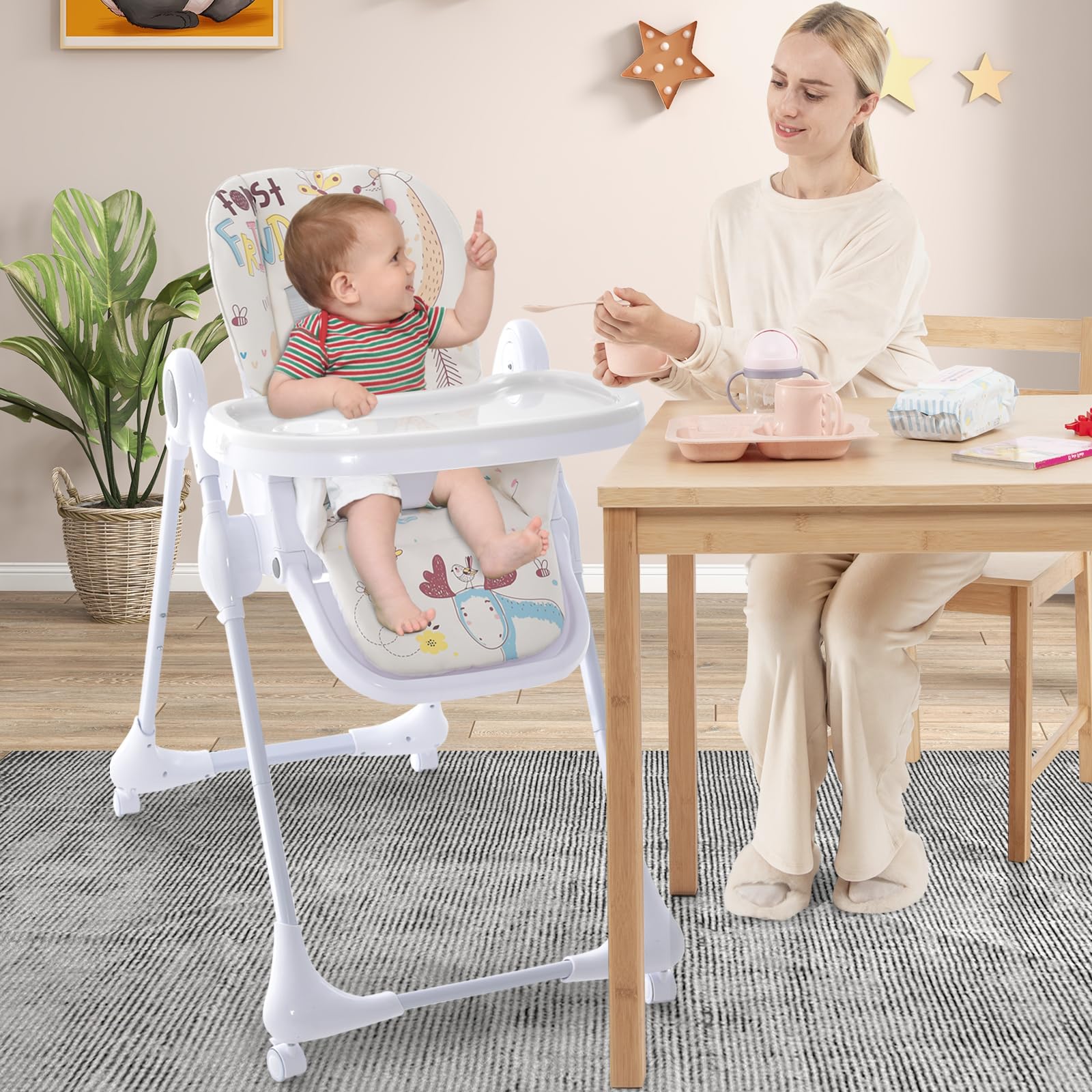 3-in-1 Baby High Chair, Foldable Infant High Chair