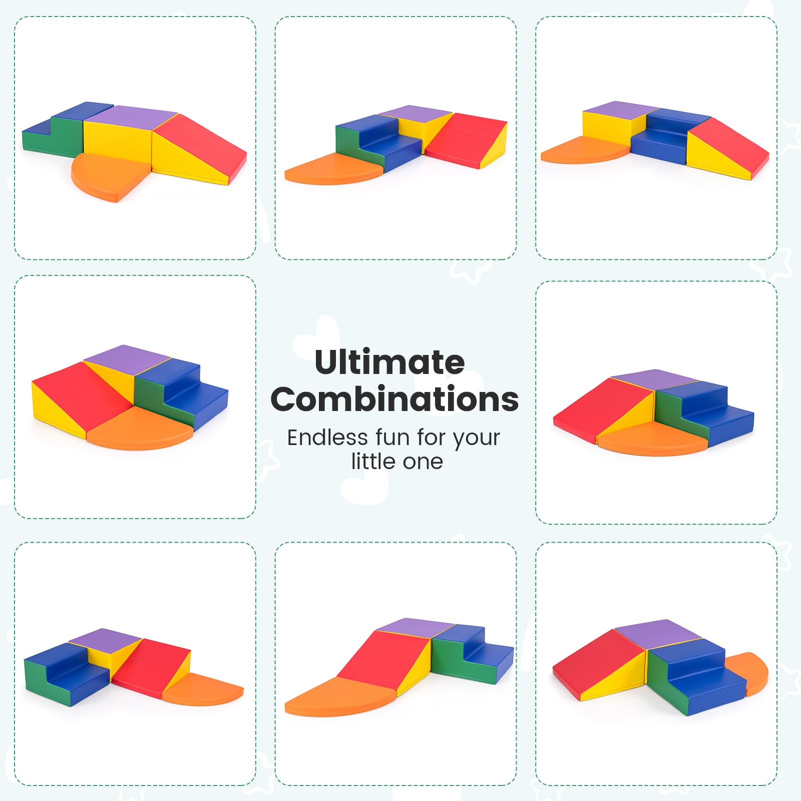 4-Pieces Climbing Toys for Toddlers Climb & Crawl Soft Foam Block with High-Density EPE Foam