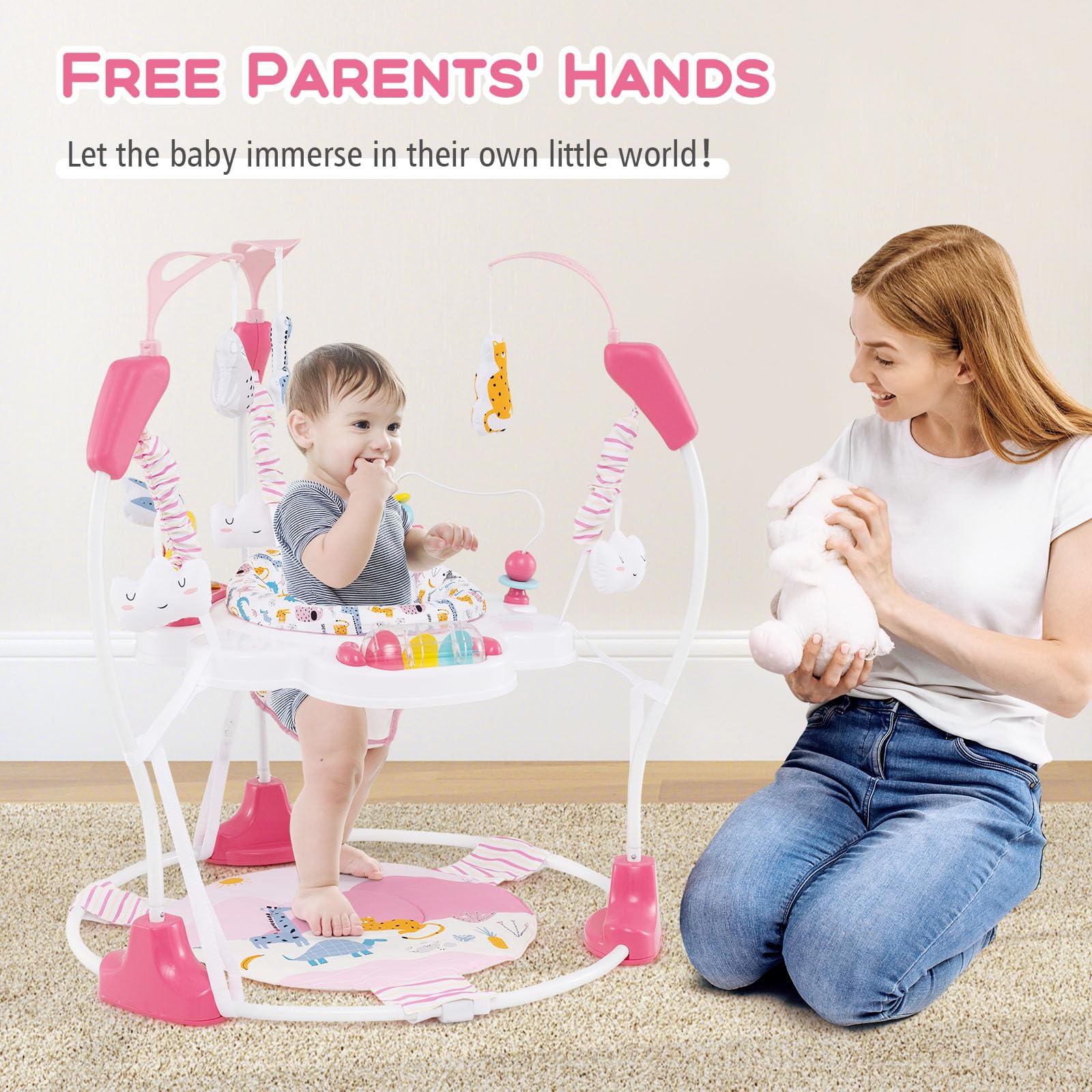 INFANS Baby Activity Center 3 in 1 Play Center Jumpers with Music