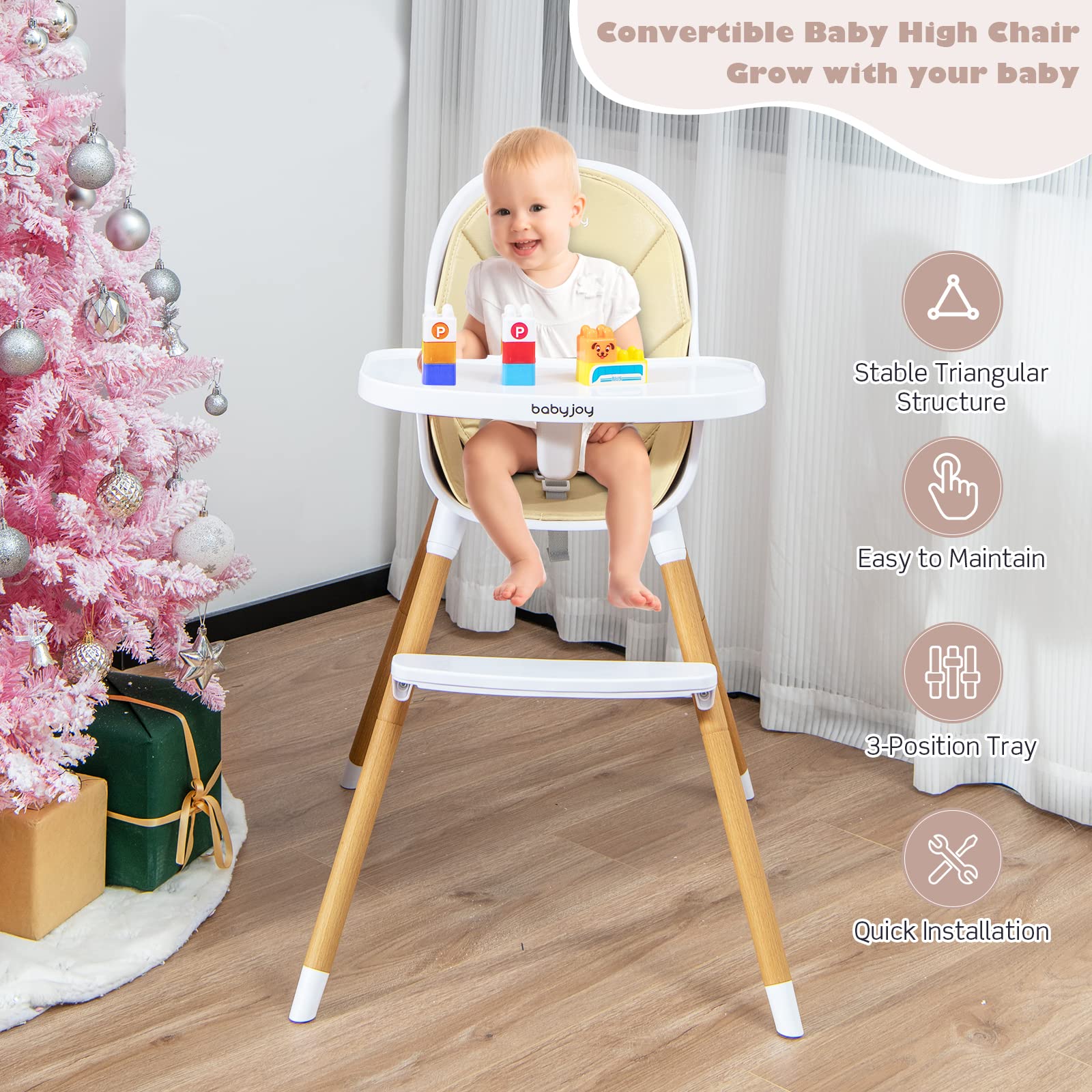 4-in-1 Infant Chair with Detachable 3-Position Tray