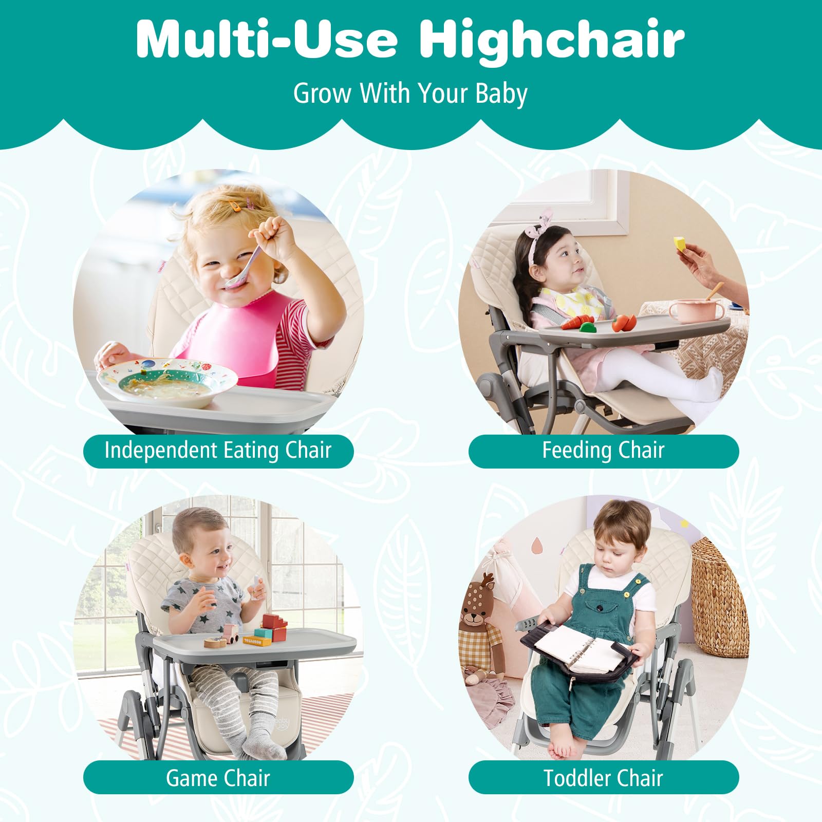Foldable High Chair for Babies and Toddlers