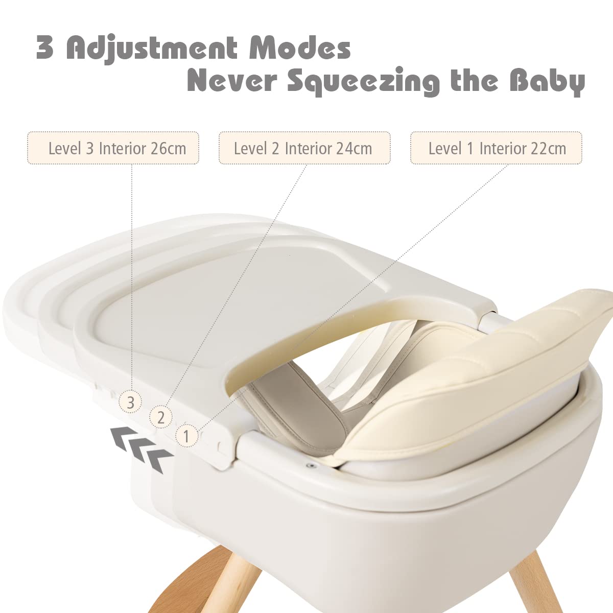 3-in-1 Wooden High Chair/Booster/Chair with Removable Tray
