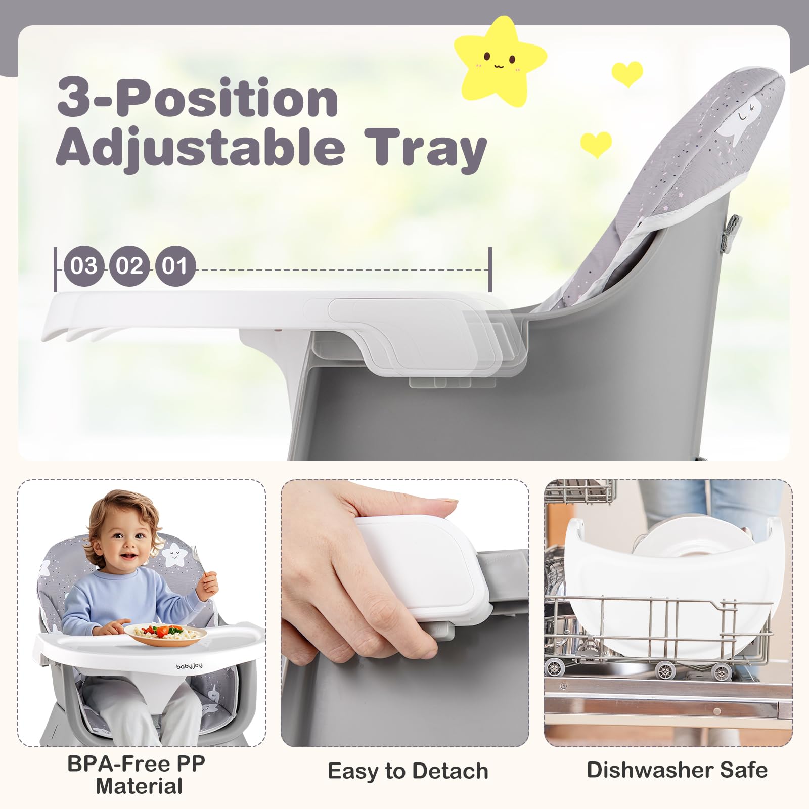 16-in-1 Baby High Chair Convertible Highchair for Babies and Toddlers with Activity Center