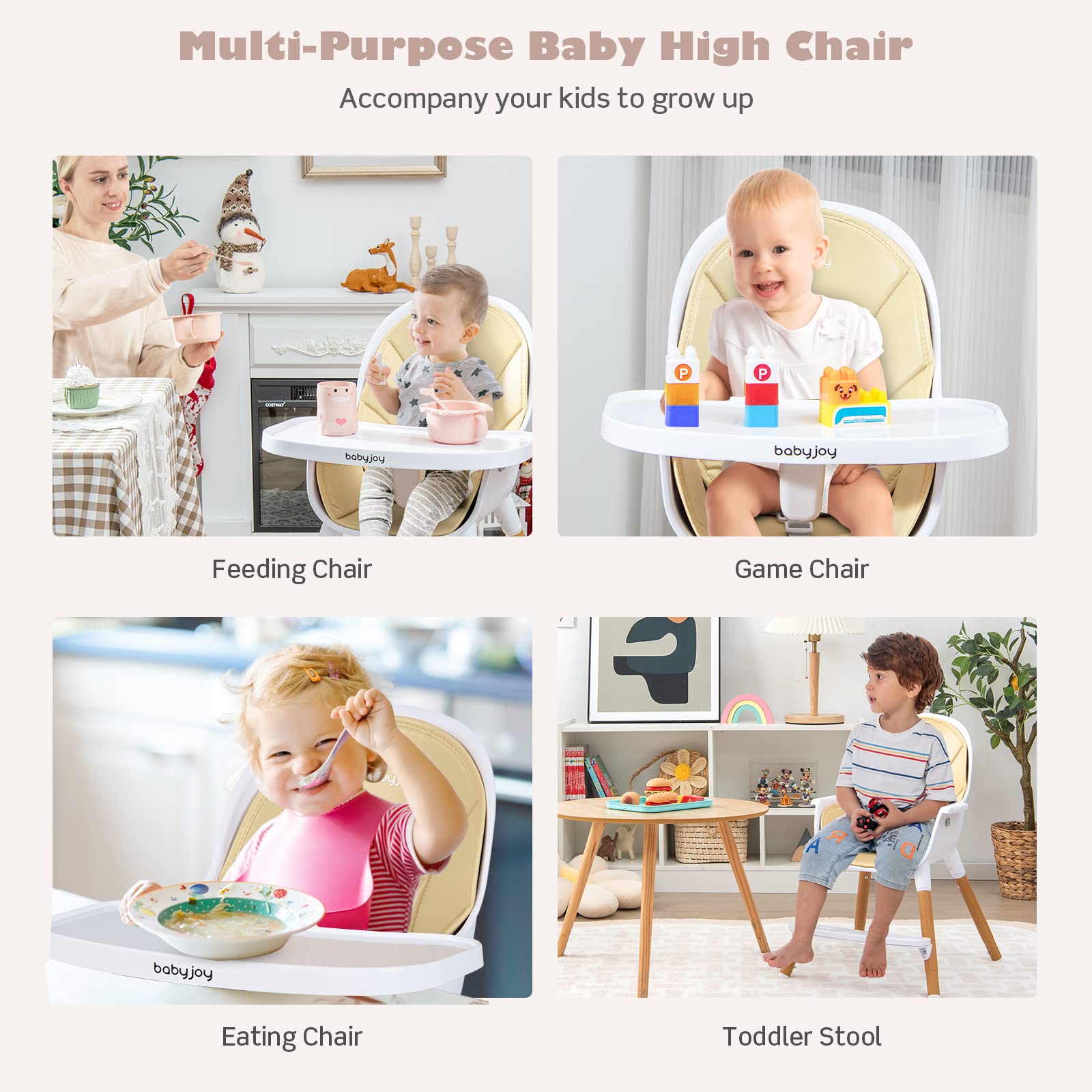 4-in-1 Infant Chair with Detachable 3-Position Tray