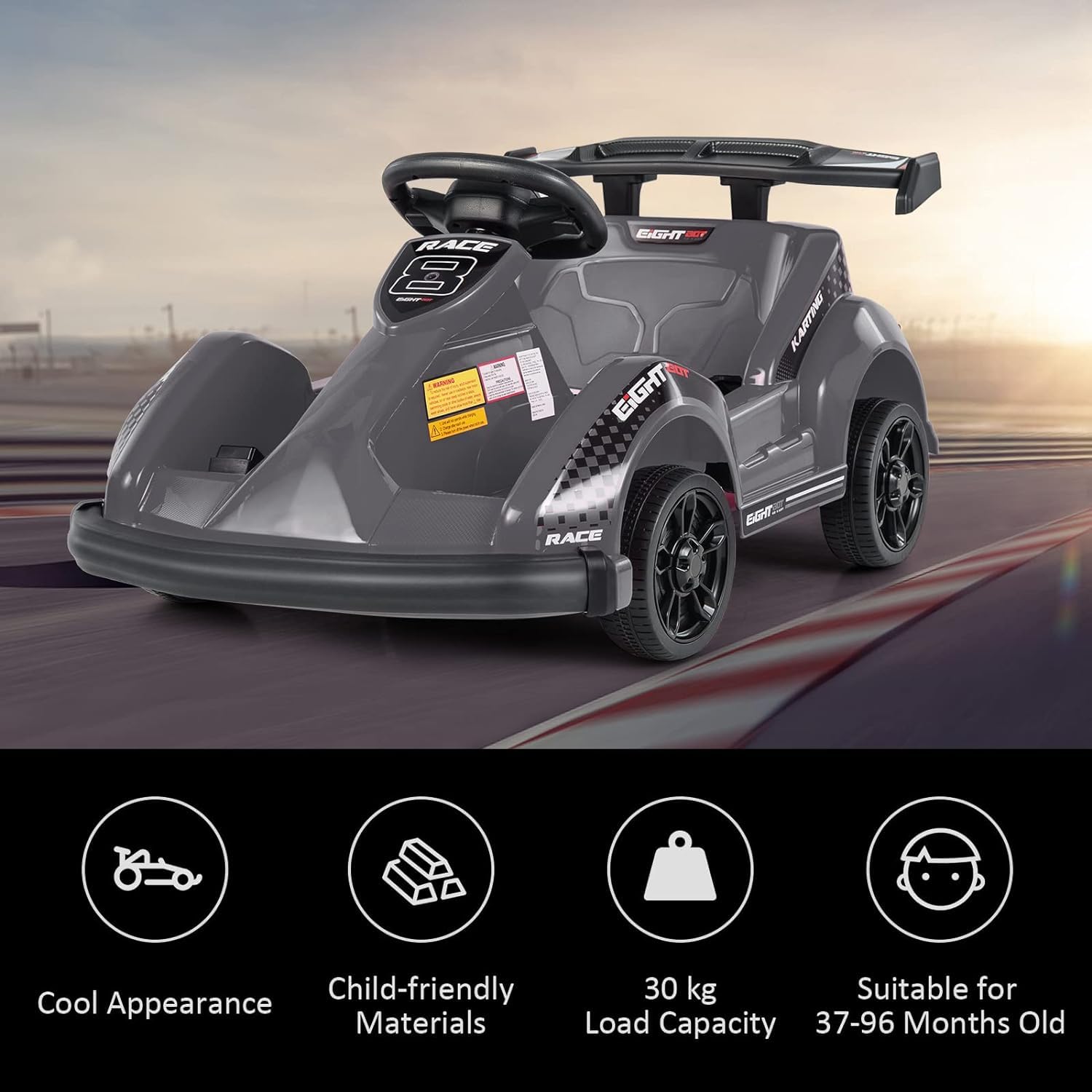 Kids 6V Ride On Car, Battery Powered Electric Go Kart for Girls Boys w/Parent Remote Control