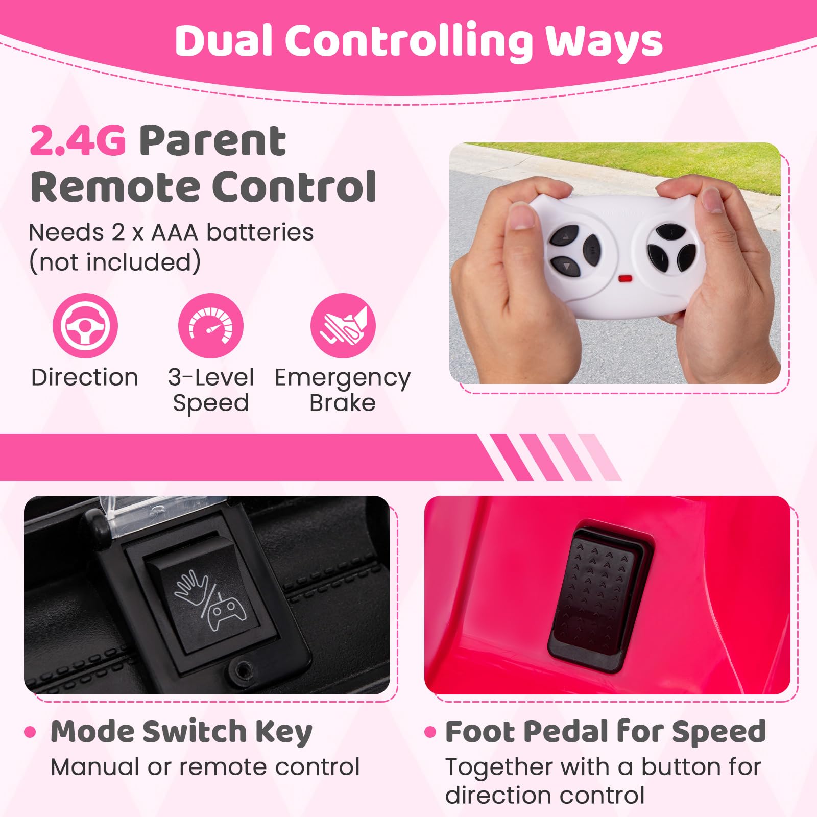 12V Kids Ride on Car Jeep, Electric Toy Truck Car with Remote Control, Dual Motor, Wireless Connection, USB Port