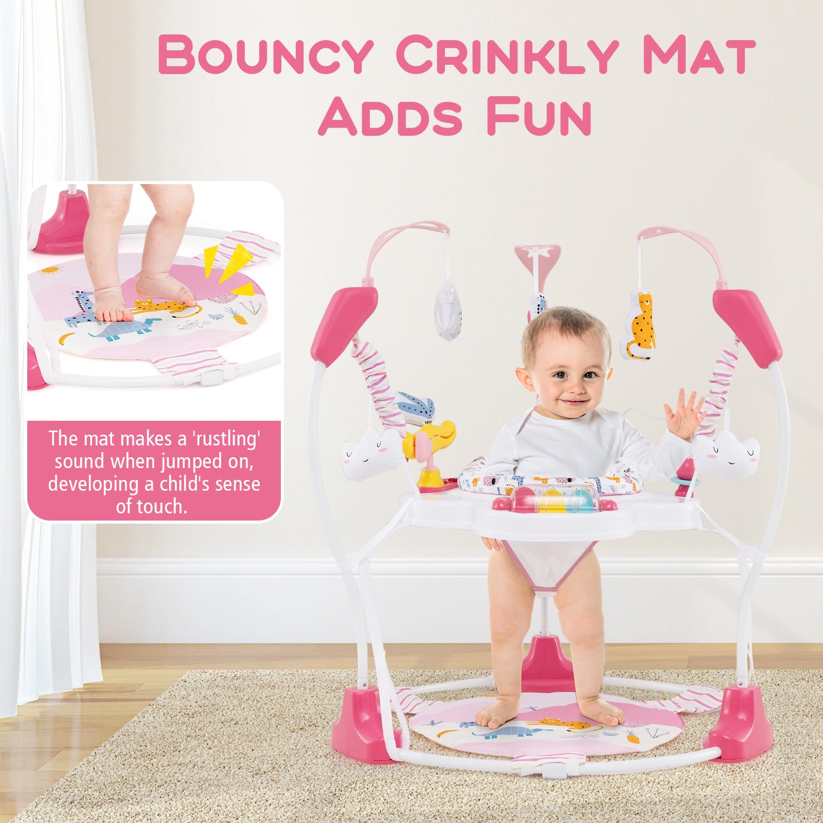 INFANS Baby Activity Center 3 in 1 Play Center Jumpers with Music