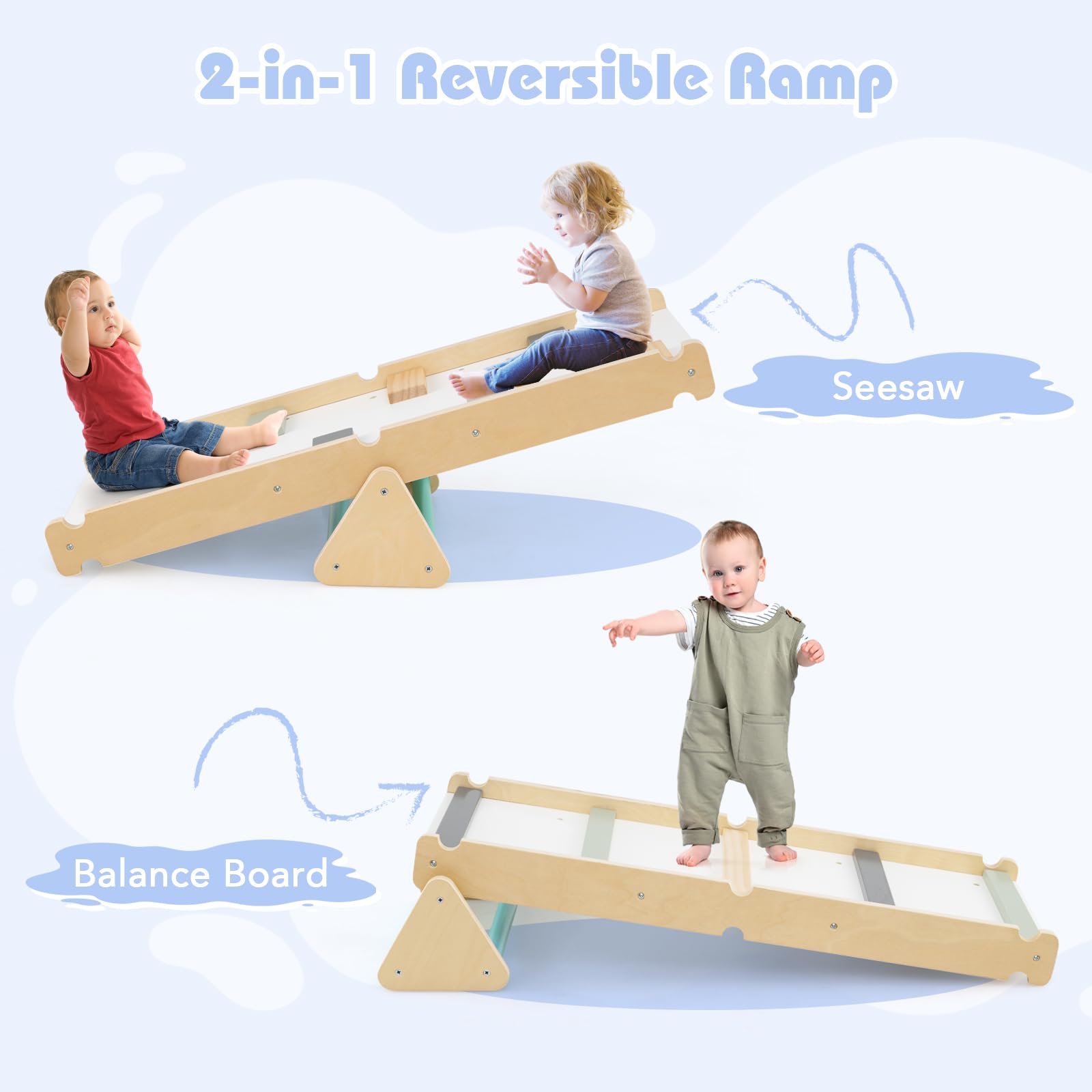 Pikler Triangle Set 7 in 1 Climbing Toys for Toddlers