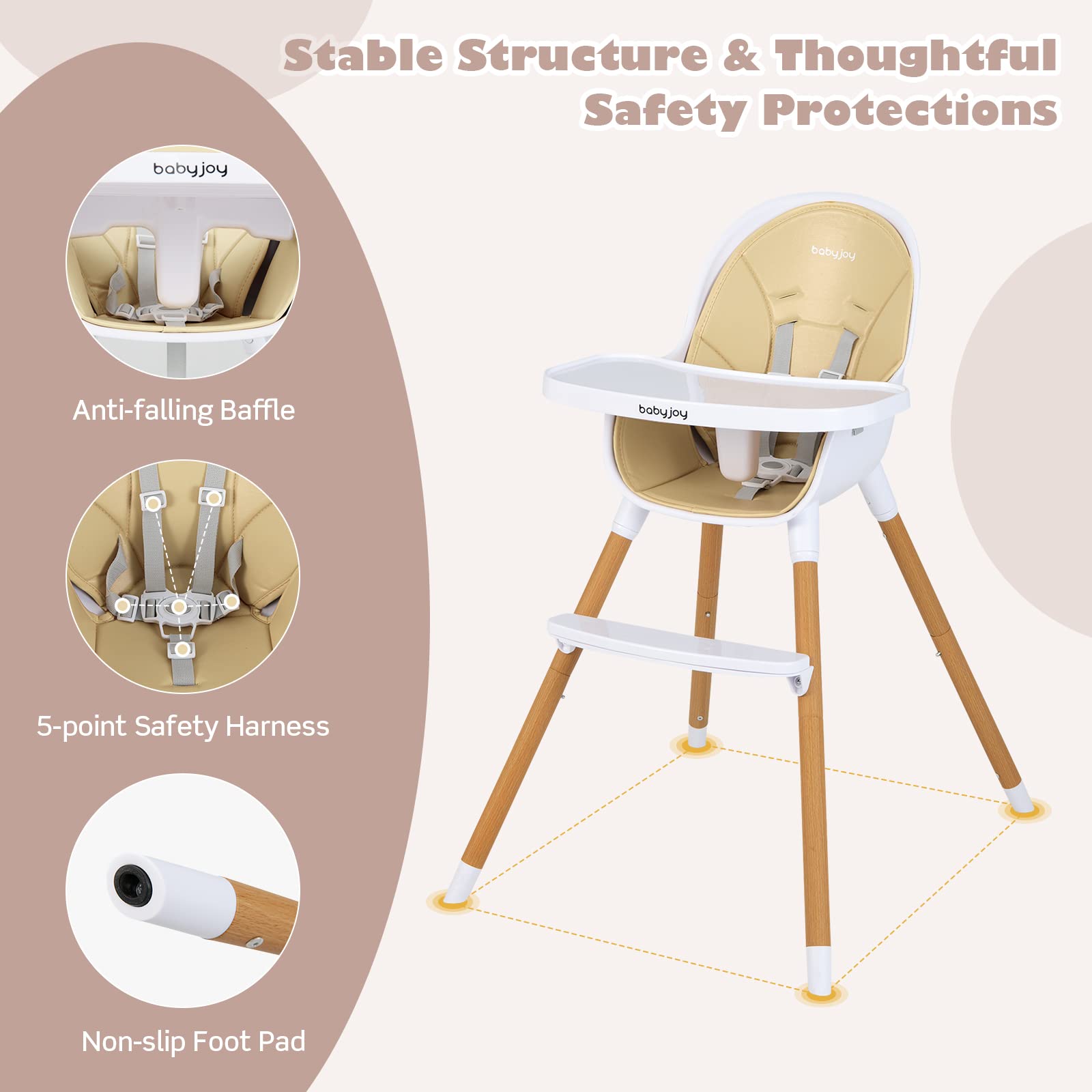 4-in-1 Infant Chair with Detachable 3-Position Tray