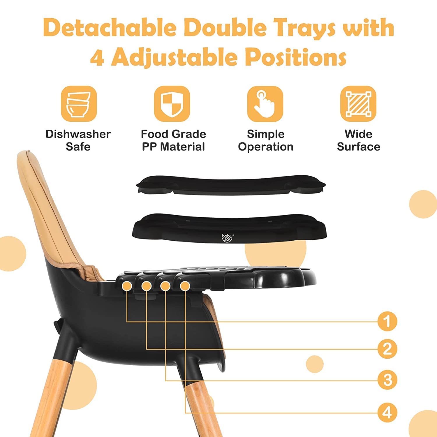 5-in-1 High Chair Convertible High Chairs for Babies & Toddlers/Booster Seat/Table & Chair Set