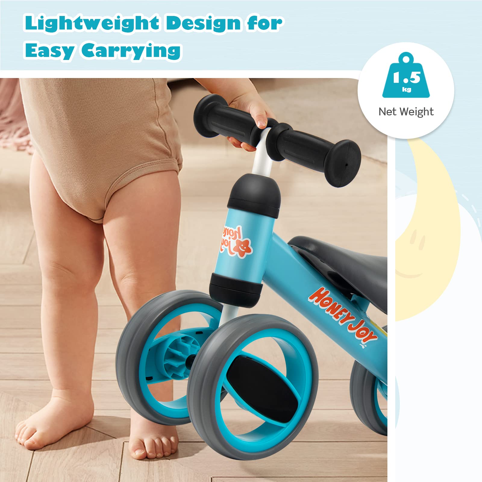 HONEY JOY Baby Balance Bike Balance Bike for Toddlers w/4 Wheels