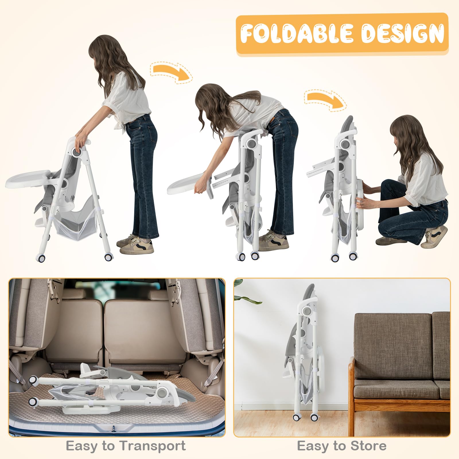 Baby High Chair Foldable Highchair