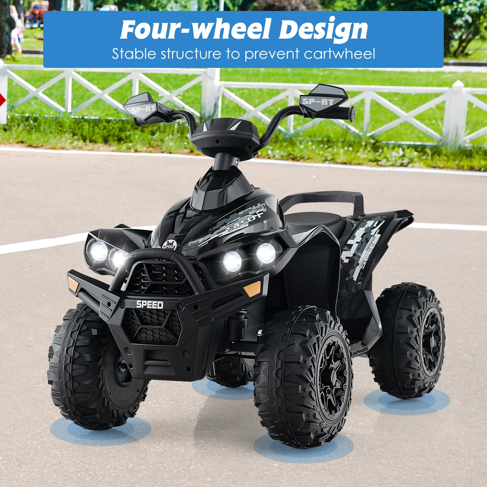 OLAKIDS Ride On ATV 12V Kids 4 Wheeler Battery Powered Toy Car for Toddlers