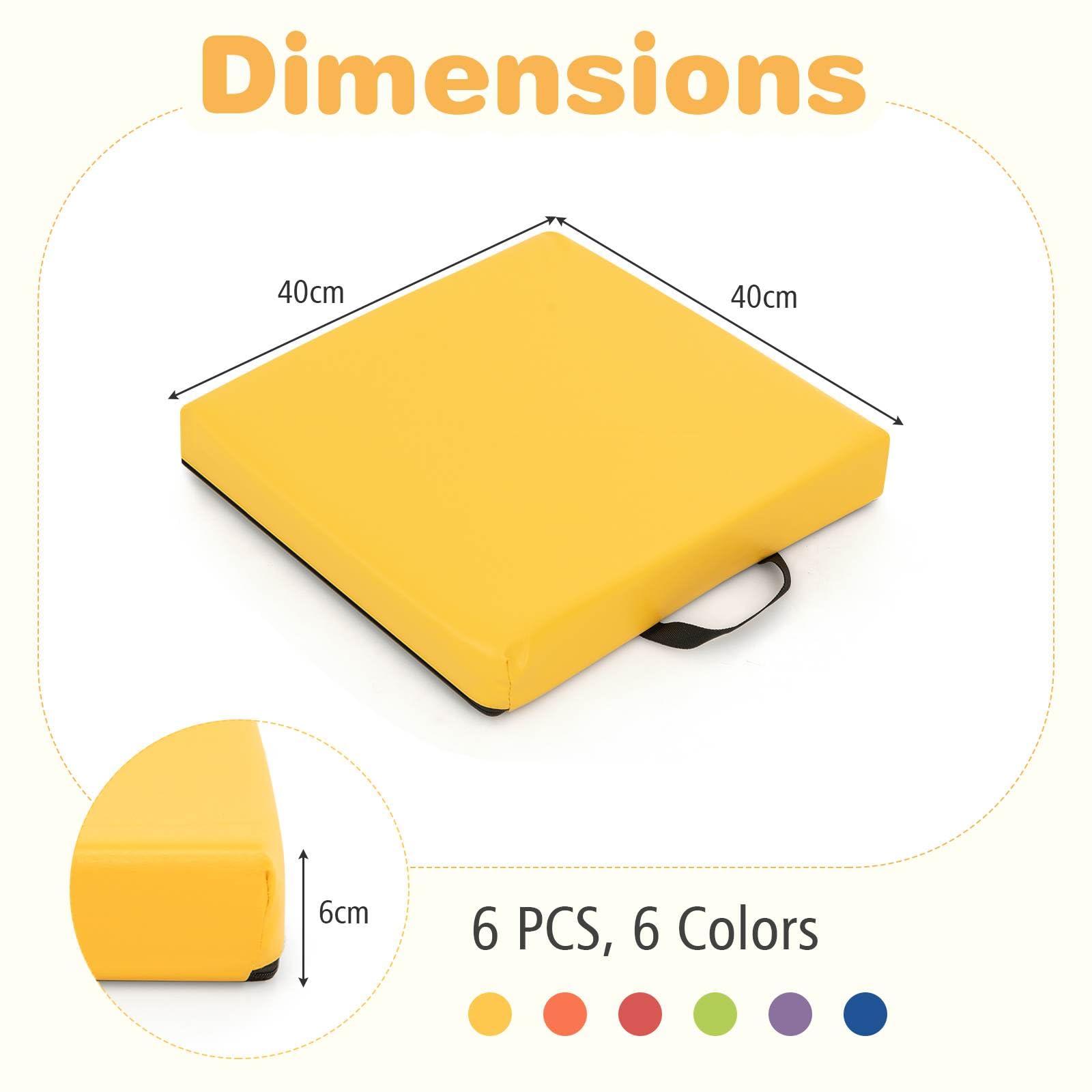 6 PCS Square Floor Cushions with Carrying Handles