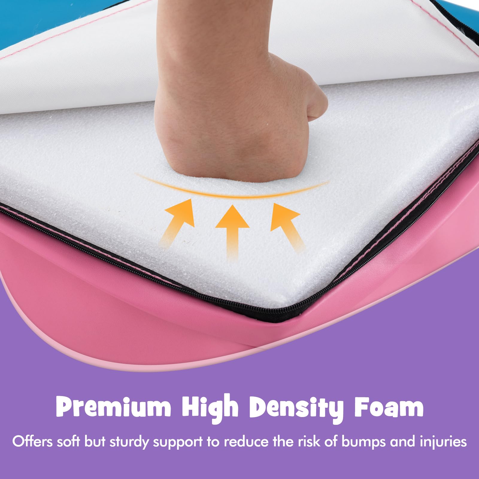 OLAKIDS Climbing Toys for Toddlers, 7 Piece Indoor Baby Foam Blocks Soft Play Set with PU Leather