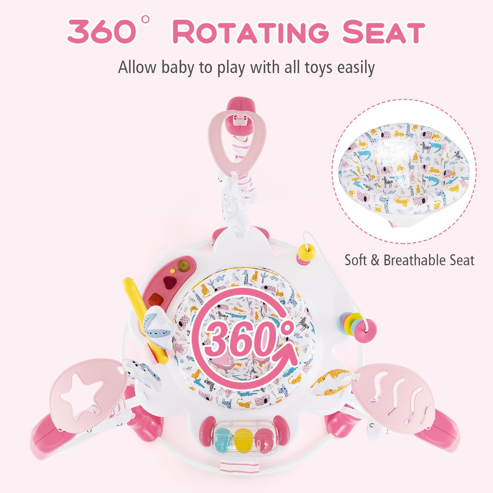 INFANS Baby Activity Center 3 in 1 Play Center Jumpers with Music