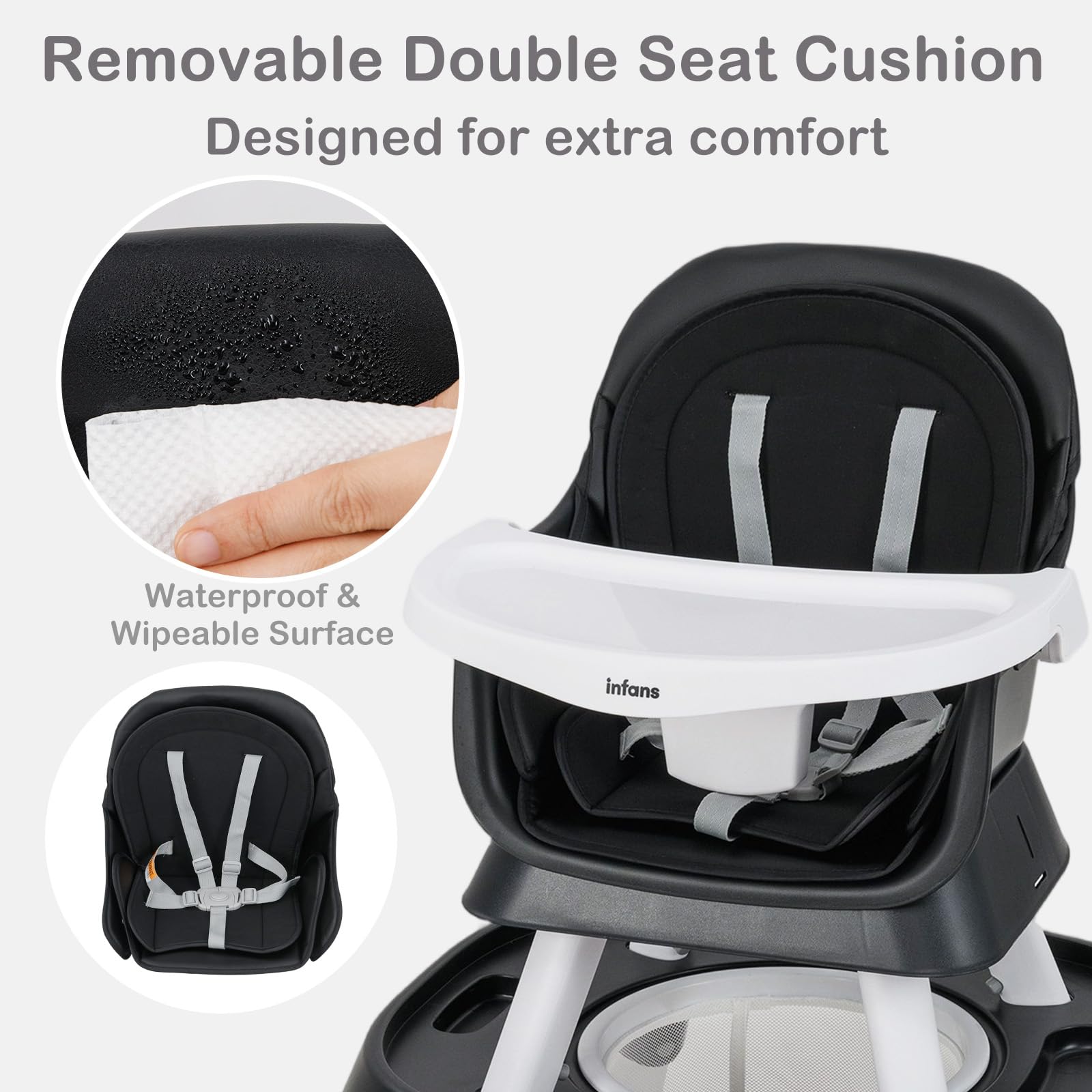 INFANS 9 in 1 High Chair Convertible Baby Highchair for Babies and Toddlers