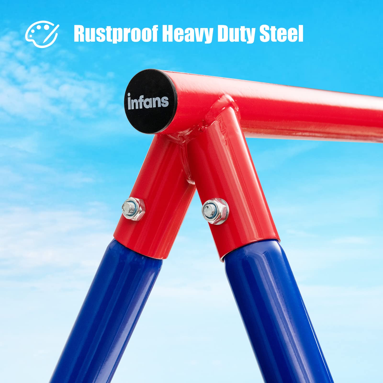 INFANS 2 Seat Swing Stand, 550 lbs Heavy Duty Metal Swing Frame