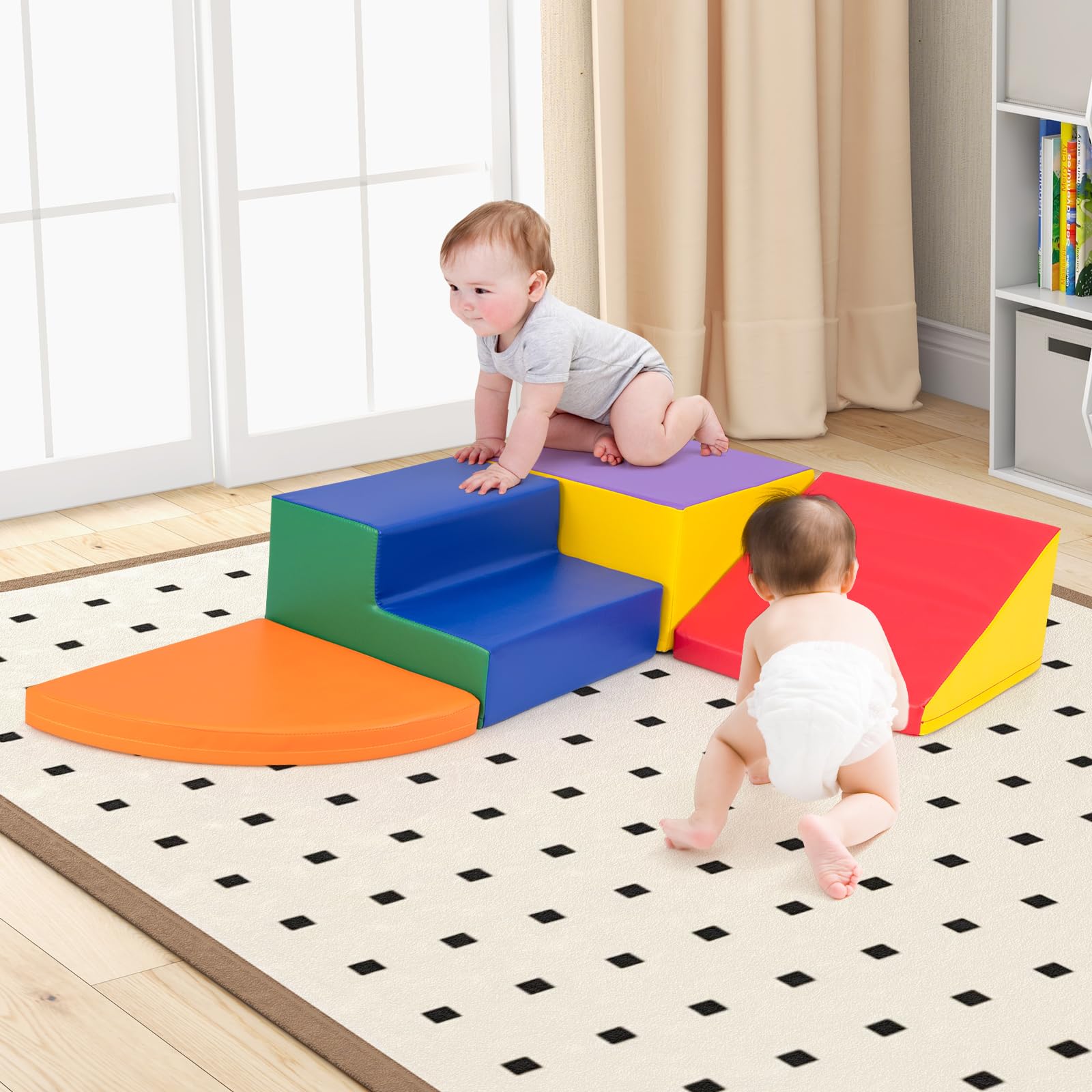 4-Pieces Climbing Toys for Toddlers Climb & Crawl Soft Foam Block with High-Density EPE Foam