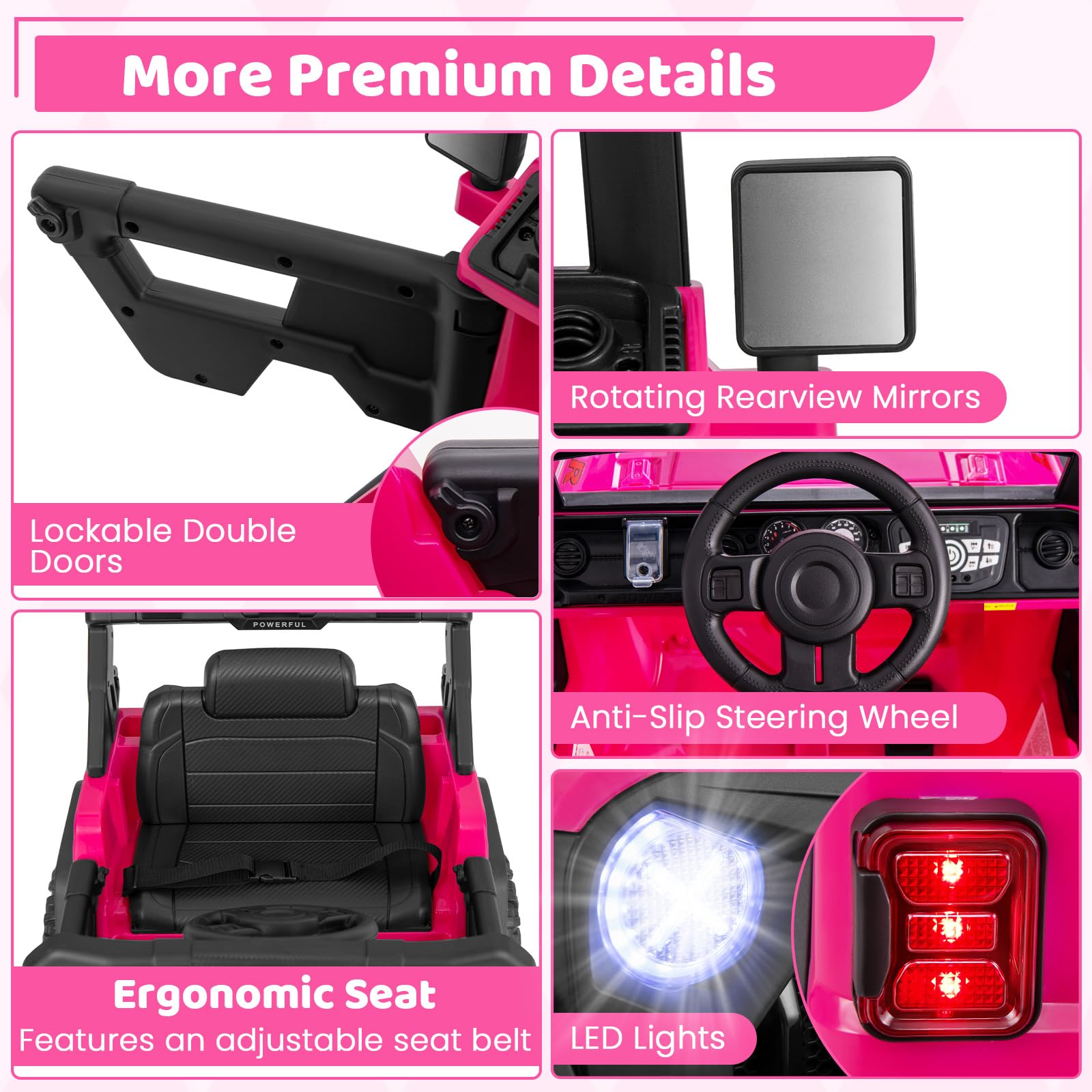 12V Kids Ride on Car Jeep, Electric Toy Truck Car with Remote Control, Dual Motor, Wireless Connection, USB Port