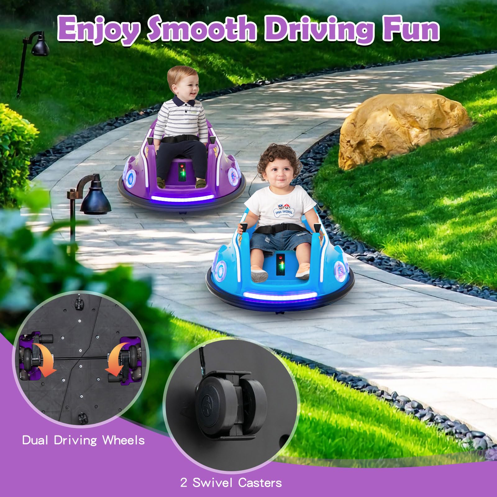 Kids Ride On Car, 12V Electric Bumper Car for Children W/Remote Control, 360 Degree Spin