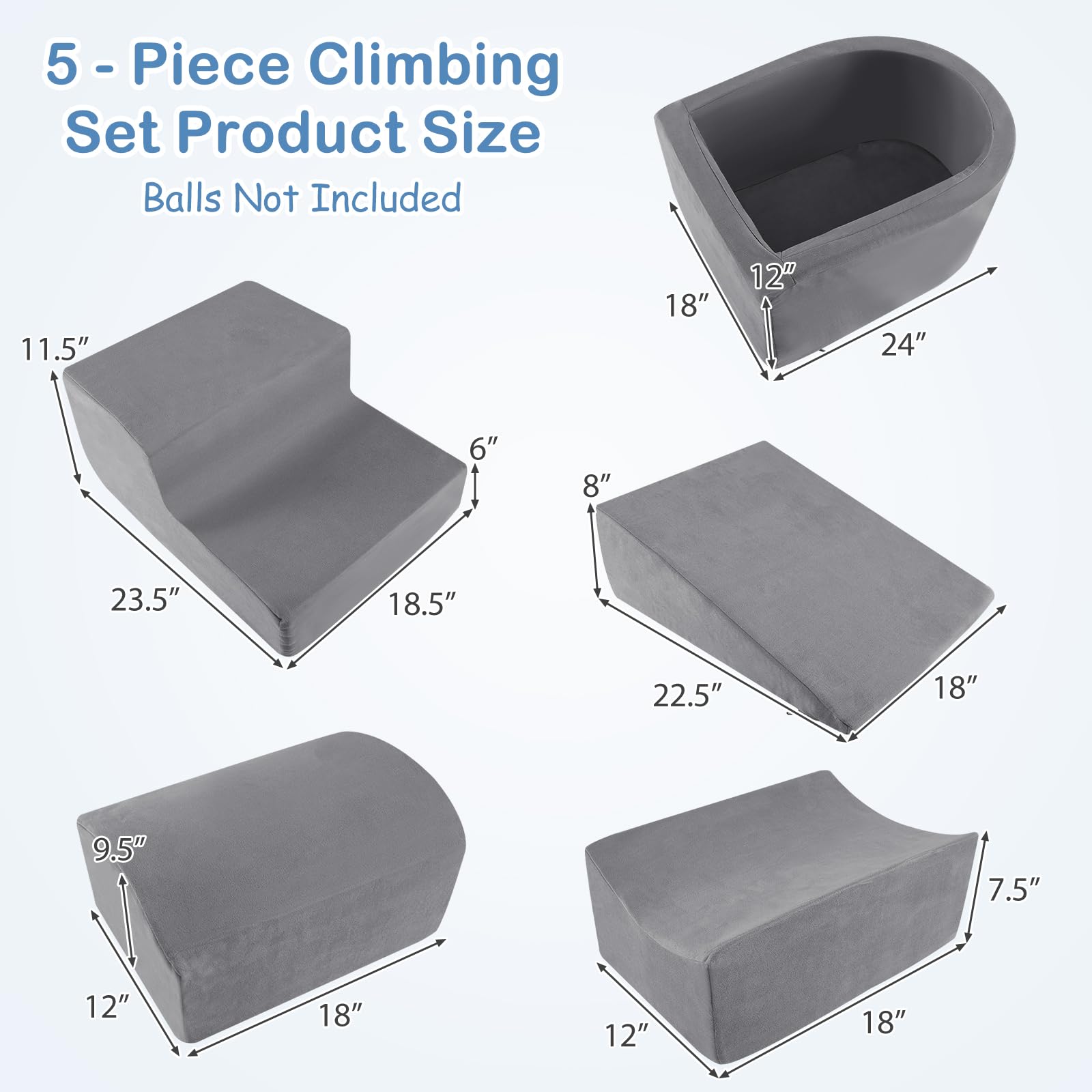INFANS Climbing Toys for Toddlers Foam Climbing Blocks and Ball Pit for Baby