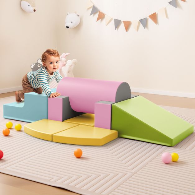 10-Piece Soft Foam PU Leather Climbing Toys Building Blocks for Toddlers