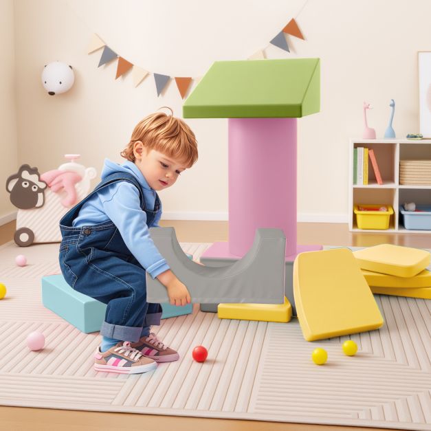 10-Piece Soft Foam PU Leather Climbing Toys Building Blocks for Toddlers