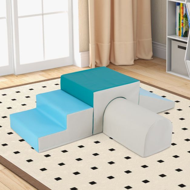 4-Piece Climb and Crawl Foam Block Play Set for Infant Baby